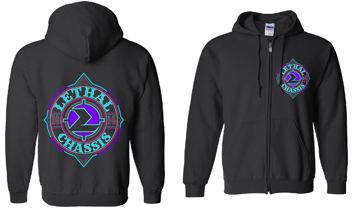 2026 - Black Zip Up Hoodie – Lethal Chassis