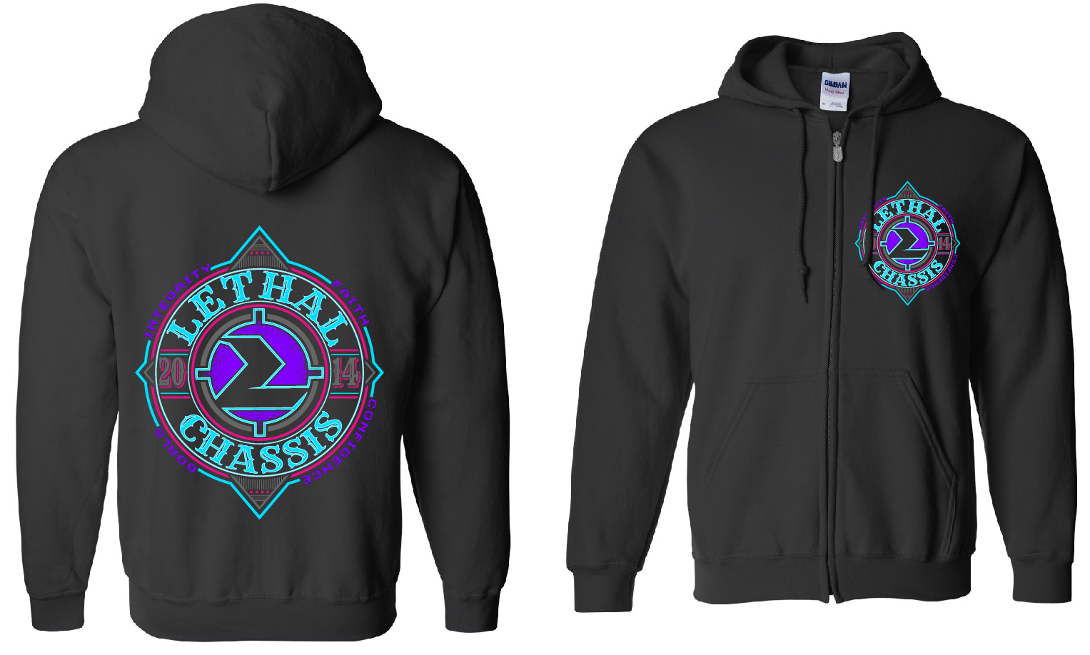 2026 - Black Zip Up Hoodie – Lethal Chassis